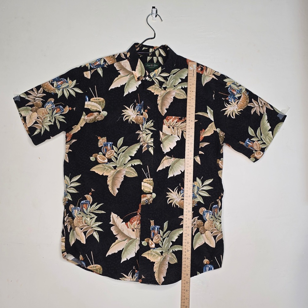 David Taylor Mens Tropical Lobster Cocktail Print Cotton Button Down Shirt Large - Picture 4 of 7